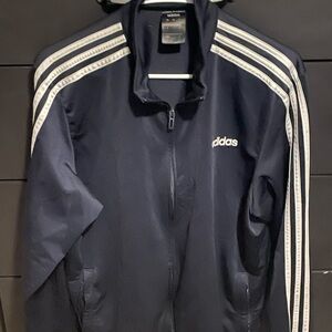 Adidas. Lg. Used. Blue/White. Track Style/Zip Up